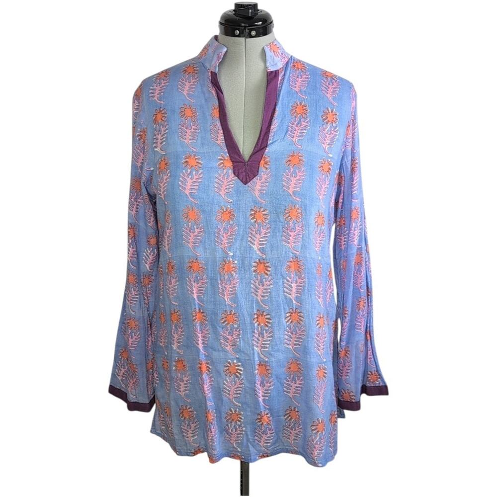 Oliphant Women's Tunic Top Size Large Lightweight Cotton Casual Resort Summer